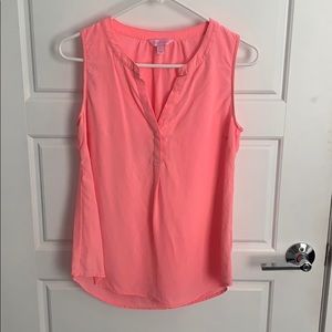 Lilly Pulitzer pink sleeveless blouse.